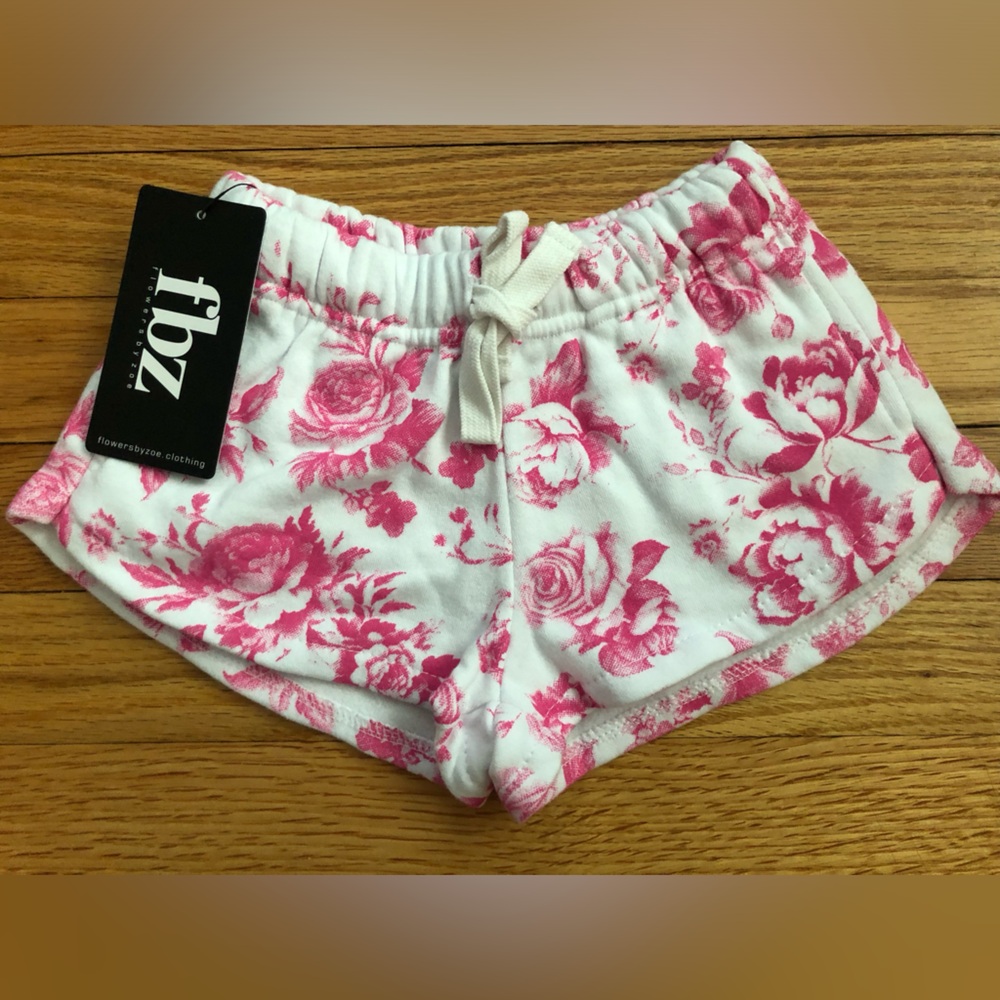 Flowers By Zoe (fbz) White & Pink Floral Shorts - Picture 2 of 10